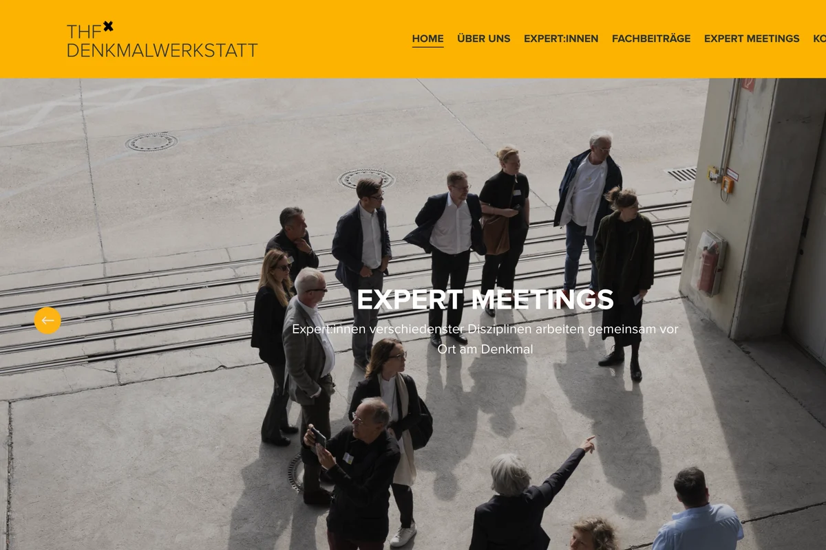 THF X Denkmalwerkstatt · Tempelhof Projekt — Website (Expert Meetings)