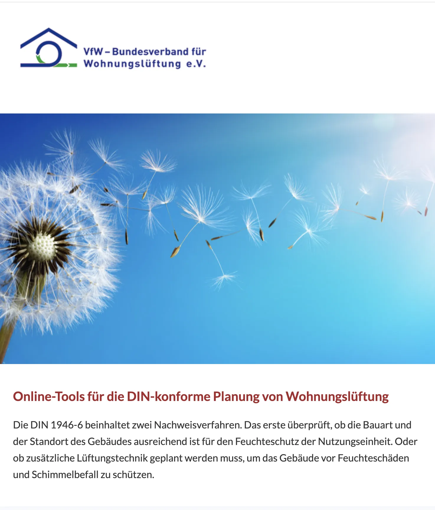 VfW Wohnungslüftung